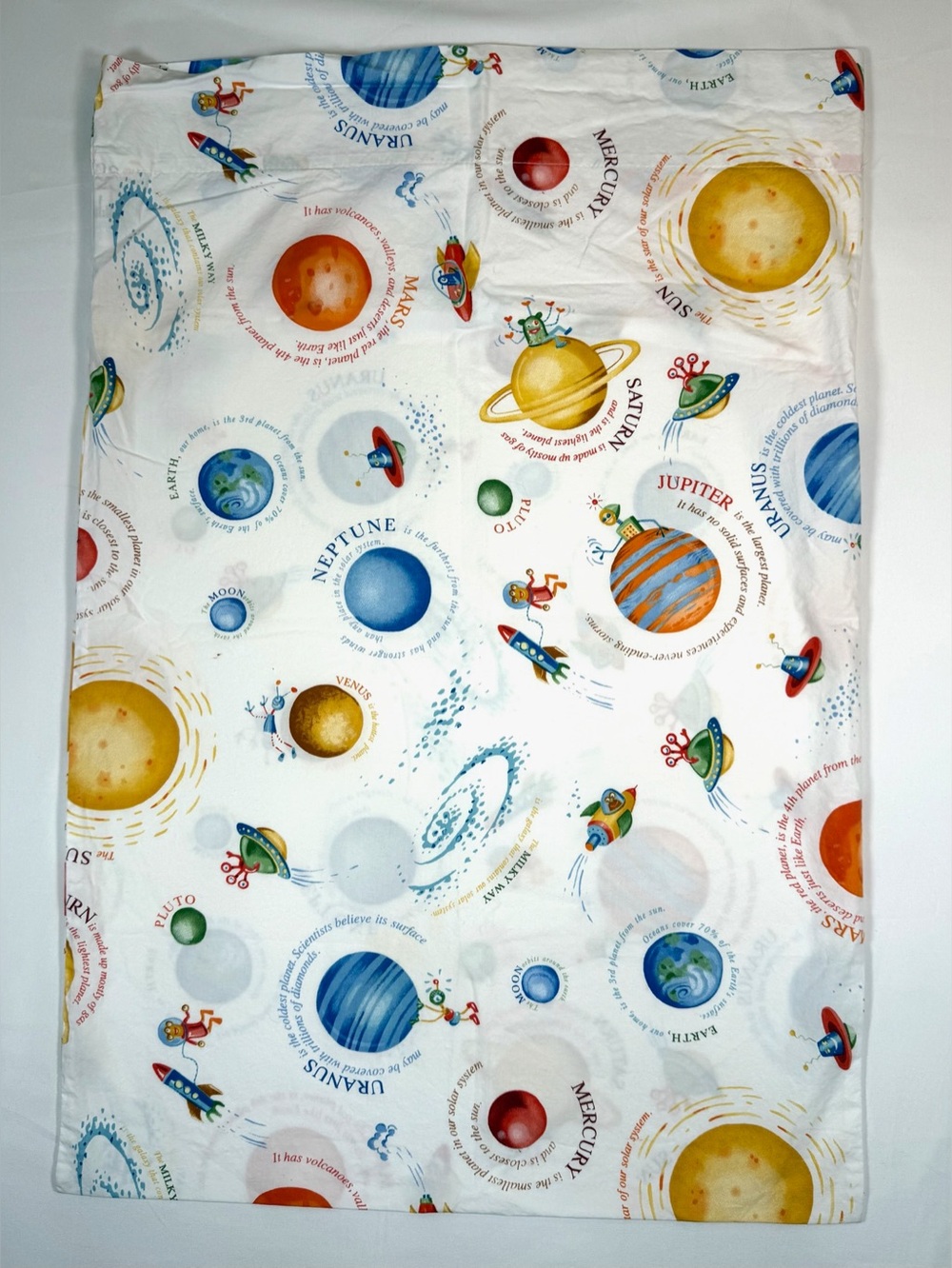 POTTERY BARN KIDS Solar System Standard Pillowcase Space Planets Organic Cotton